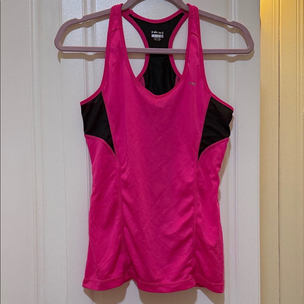 Hind Fuchsia and Black Athletic Tank Top